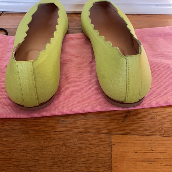 fs/ny French Sole Green waxed cloth Ballet Flats - Picture 5 of 7